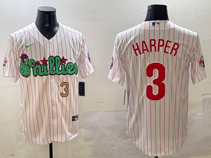 Men 2025 Philadelphia Phillies #3 Harper white Nike MLB Jersey 001 
